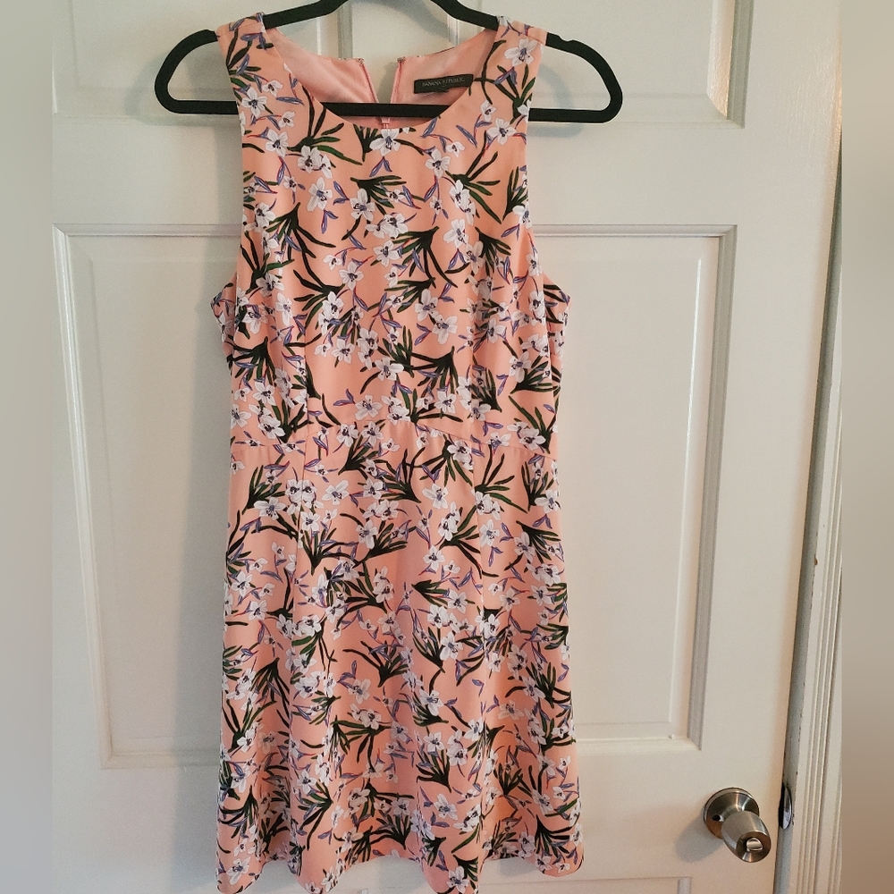Banana Republic Pink Floral Sun Dress